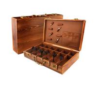 Eson Barber Tools Carry Case - Authentic Lockable Large Capacity Hair Dressing Kit Carry Case - Premium Barber Backpack for Professionals-Secure Hairdresser Tool Storage for Travel (Wooden)