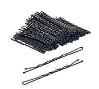 Eson Black Kirby Grips Wavy Bobby Pins with Ball Tips, Secure Hair Pins for Women & Girls, Professional Hair Accessories for Updos, Buns & Styling (100, Black, 7cm)