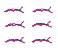 Eson Hair Clips 6pcs, Professional Crocodile Clips Hair for Styling - Non Slip No-Trace Hairdressing Clips, Alligator Clips Hair for Styling Sectioning - Salon & Home Hair Cutting (Purple)