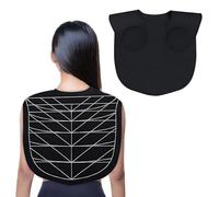 Eson Hair Cutting Collar Cape, Hair Cutting Guide, Silicone Waterproof Collar Cape with Guidelines, Weighted Mat for Shoulders for HairStylist, Salon, Barber and Home Use (Black Angle Cutting Line)