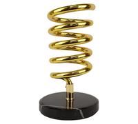 Eson Hair Dryer Holder, Desktop Brass Stand Acrylic Spiral Hairdryer Holder, Free Standing Spiral Hair Dryer Holder Acrylic, Beauty Salon Barbershop Desktop Dryer (Gold Marble)