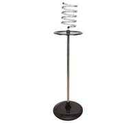 Eson Hair Dryer Stand Spiral Holder With Tray, Hairdryer Holder, Free Standing Spiral Hair Dryer Holder Acrylic, Beauty Salon Barbershop Countertop Blow Dryer (Black)