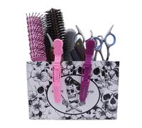 Eson Hairdressing Scissors Holder, Professional Shears Block & Brush Holder for Salon, Barber Scissor Organizer Stand, Tools Storage, Hairbrush Holder Rack (Pattern with Foam (White))