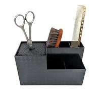 Eson Hairdressing Scissors Holder, Professional Shears Block & Brush Holder for Salon, Barber Scissor Organizer Stand, Tools Storage, Hairbrush Holder Rack (with Thin Nylon Bristles (Black))