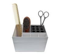 Eson Hairdressing Scissors Holder, Professional Shears Block & Brush Holder for Salon, Barber Scissor Organizer Stand, Tools Storage, Hairbrush Holder Rack (with Foam Grip (White))