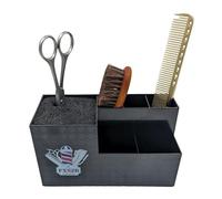 Eson Hairdressing Scissors Holder, Professional Shears Block & Brush Holder for Salon, Barber Scissor Organizer Stand, Tools Storage, Hairbrush Holder Rack (Pattern with Thin Nylon Bristles (Black))