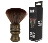 Eson Neck Duster Brush Extra Soft Barber Brush for Men's Grooming Professional Neck Brush for Barbers and Stylists, Cleaning Hairbrush Salon Hairdressing (Dark Walnut)