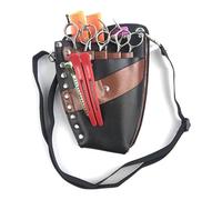 Eson Scissor Bag, Barber PU Leather Waist Pouch, Salon Belt Pouch, PU Leather Holster, Grooming Scissor Organiser & Stylist Storage,Professional Barbering Equipment Accessories (Black)