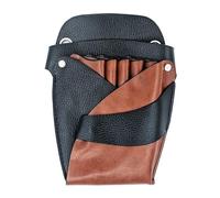 Eson Scissor Bag, Barber PU Leather Waist Pouch, Salon Belt Pouch, PU Leather Holster, Grooming Scissor Organiser & Stylist Storage,Professional Barbering Equipment Accessories (Two-Tone)
