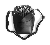 Eson Scissor Bag, Barber PU Leather Waist Pouch, Salon Belt Pouch, PU Leather Holster, Grooming Scissor Organiser & Stylist Storage,Professional Barbering Equipment Accessories (Two-Tone and Studded)
