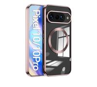 ESONG Magnetic Clear for iPhone 17E Protection Case Compatible with MagSafe[Wireless Charging][Bulid in Camera Cover],Silicone Shockproof Protective Phone Cover[Non-Yellowing]-Rose Gold