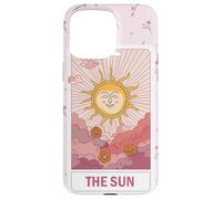 Esoteric Card The Sun Tarot Card Floral Aesthetic Pink Case for iPhone 15 Pro Max