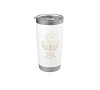 Esoteric Crescent Moon Flower Celestial Botany Design Stainless Steel Insulated Tumbler