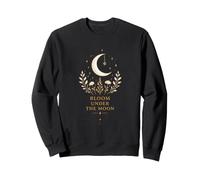 Esoteric Crescent Moon Flower Celestial Botany Design Sweatshirt