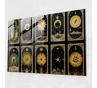 Esoteric Glass Print: Symbolic Tarot Cards - Illuminati, Symbolic Tarot Cards, Glass Printing, Esoteric Wisdom, 91cm x 61cm