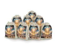 Esotericism From Darkness to Light 8Pcs Drawstring Gift Bags Reusable Hessian Bags for Wedding Favors Party Jewelry Pouches