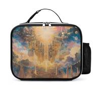 Esotericism from Darkness to Light Reusable Insulated Lunch Bag Tote Handbag Leather Portable Cooler Bags for Men Women