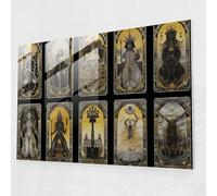 Esotericism Wall Decoration - Illuminati, Esoteric Tarot Cards, Esotericism, Glass Print, 18" x 12"