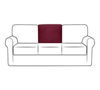 ESOUY Sofa Backrest Covers, High Stretch Sofa Back Cover T-Cushion Slipcovers, Non-slip Back Cushion Covers Furniture Protector for Dogs Cat Pet Friendly (Burgundy,Rectangle)