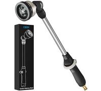 ESOW Garden Hose Wand 16 Inches, Watering Sprayer Wand with 9 Watering Patterns, 180° Adjustable Swivel Head, 100% Heavy Duty Metal Hose Nozzle, Thumb Control On Off Valve