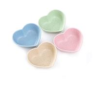 esowemsn 10pcs Assorted Color Plastic Mini Heart-shaped Sauce Dishes Dipping Bowls Soy Sauce Dishes Appetizer Serving Tray for Home Kitchen Restaurant