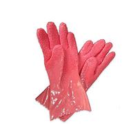 esowemsn A Pair of PVC Quick Fruit Vegetable Potato Processing Tools Rubber Peelers Gloves Kitchen Assistant Household Cleaning Accessories Gloves (Rose Red)