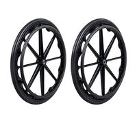 ESOYAWE 20 Inch 22 Inch 24 Inch Wheelchair Wheel Set Of 2, Solid Tire Wheelchair Rear Wheels, Replacement Wheelchair Wheels With Bearings And Handrim, For All Kinds Of Wheelchairs (Size : 22in(56cm)*