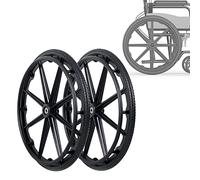 ESOYAWE 24 Inch Wheelchair Wheels 2 Pcs Wheelchair Replacement Caster Wheels, Wheelchair Rear Wheel With Bearings And Handrim, Moving Silent Puncture Proof With Screws