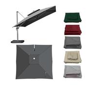 ESOYAWE Large Outdoor Umbrella Replacement Canopy Cover For Patio Parasols Square 3x3m 2.5x2.5m 8 Ribs, Sun Shade Waterproof Thick Sun Umbrella Cloth For Yard Garden Pool Lawn Beach(Gray,3x3m)