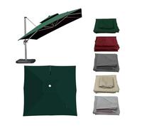 ESOYAWE Large Outdoor Umbrella Replacement Canopy Cover For Patio Parasols Square 3x3m 2.5x2.5m 8 Ribs, Sun Shade Waterproof Thick Sun Umbrella Cloth For Yard Garden Pool Lawn Beach(Dark-Green,3x3m)