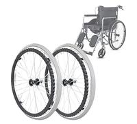 ESOYAWE Wheelchair Caster Wheel 24" 2 Pcs, Aluminum Alloy Wheelchair Replacement Wheels, Non-Slip Puncture Proof Solid Polyurethane Wheel, For Many Standard Wheelchairs ( Color : Greys , Size : 24*13/