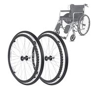 ESOYAWE Wheelchair Caster Wheel 24" 2 Pcs, Aluminum Alloy Wheelchair Replacement Wheels, Non-Slip Puncture Proof Solid Polyurethane Wheel, For Many Standard Wheelchairs ( Color : Black , Size : 24*13/