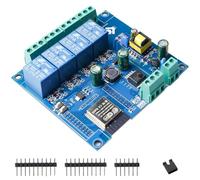 ESP 4-Channel Relay Module with ESP-32 WiFi Bluetooth, DC5-30V/AC220V, Development Board for DIY Smart Home & IoT Projects, Easy Programming with Arduino IDE