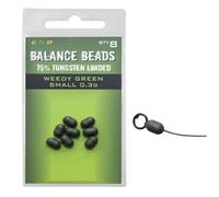 ESP Balance Beads Weed Green Small | 75% Tungsten | Weighs 0.3g | Perfect for 12mm Pop Ups, Size 6 Ronnie or Hinge Rigs | Crayfish Proof | Pack of 8 Beads