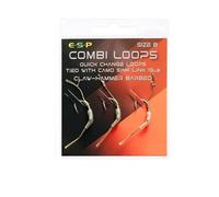 ESP Combi-Loop Rigs, Claw Hammer Barbless, Size 4 6 8, Pre-Tied Carp Fishing Rigs, Cryogen Hook, Camo Sink-Link Braid, 3 Rigs (Barbed, 8)