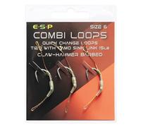 ESP Combi-Loop Rigs, Claw Hammer Barbless, Size 4 6 8, Pre-Tied Carp Fishing Rigs, Cryogen Hook, Camo Sink-Link Braid, 3 Rigs (Barbed, 6)