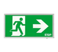 ESP D120RCH Duceri Emergency Surface Exit Box 3W LED IP20 Right Legend Lithium Battery Maintained Chrome