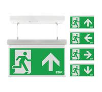 ESP D330AWH Duceri Emergency Hanging Exit Sign 3W LED IP20 All Legends Lithium Battery Maintained White