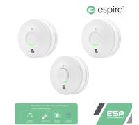 ESP Espire Mains Powered ES1SRV 2x Optical Smoke Alarm & ES1HRV Heat Alarm with a Replaceable 9V Battery