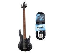 ESP LTD B-204SM Electric Bass Black Satin + Keepdrum Mono Jack Cable