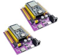 ESP32 ESP-WROOM-32 Development Boards with USB Type-C, CP2102 and 38-Pin Expansion Breakout Boards, 2 Sets