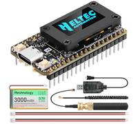 ESP32 LoRa V4 Development Board + 3000mAh Battery, Upgraded ESP32-S3 SX1262 LoRa WiFi Bluetooth 2MB PSRAM 16MB Flash 915MHz Antennas OLED Display Supports GPS & Solar for Arduino Meshtastic LoRaWAN