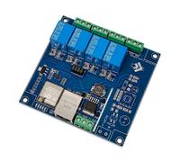 ESP32 Modbus TCP 4 Channel Relay Module 100 Mbps Wired Ethernet Port Wi-Fi Bluetooth 7-24V Power Supply Blue