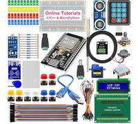 ESP32 Starter Kit with Sensors, Display, Modules, and Wires - 20-in-1 Electronics Kit for Arduino IDE & MicroPython | Includes ESP32 Board, LCD, Servo, Ultrasonic, Buzzer, and More