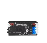 ESP32 WLED Strip Controller Black with Music Microphone and UART USB Type-C Download, Application Control, Over 100 DIY Lighting Effects for RGB IC Addressable Digital WS2811 WS2812 SK6812 TM1814 WS28