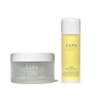 ESPA Fitness Bundle with Bath Salts & Bath and Body Oil | Post Workout Ritauls with Eucalyptus and Clove Bud, Ideal for Massage Pre + Post Excersise, Magnesium and Ashwagandha