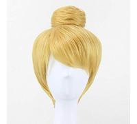 ESPADE 30cm Short Blonde Cosplay Wig Fairy Tinker Bell Full Hair Wigs Princess Tinkerbell Adult Size Synthetic+Wig Cap Cosplay Anime Wig Coser