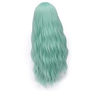 ESPADE 70 Cm Long Pink Wavy Wig Cosplay Natural Synthetic Women's Blond Wig 28 Color Heat-resistant Hair 28inches cyan Cosplay Anime Wig Coser
