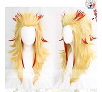 ESPADE Anime Demon Slayer: Kimetsu No Yaiba Rengoku Kyoujurou Cosplay Wig Heat Resistant Synthetic Hair Wigs + Wig Cap Cosplay Anime Wig Coser
