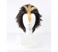 ESPADE Anime Haikyuu!!Volleyball Nishinoya Yuu Short Brown And Blonde Heat Resistant Cosplay Costume Wig Cosplay Anime Wig Coser